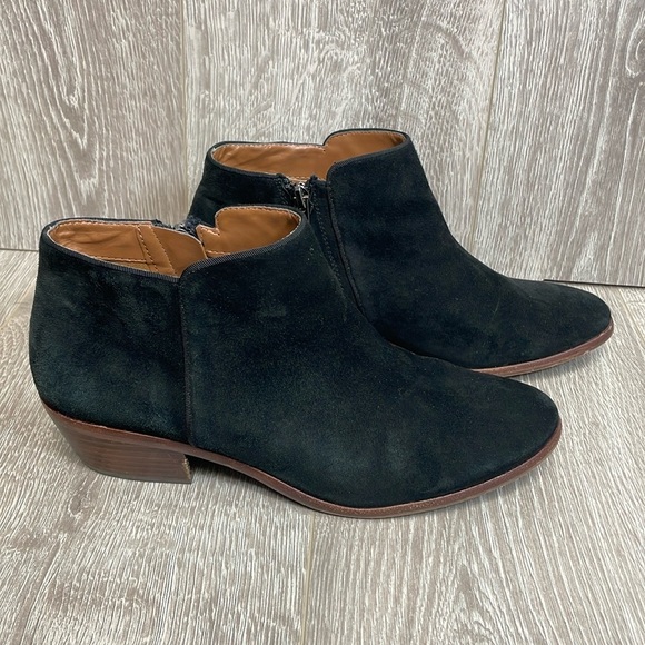 Sam Edelman Black Suede Leather Petty Ankle Bootie 7.5W - Picture 1 of 15